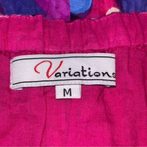 Variations Womens Medium Vibrant Fuchsia Patterned Skirt Bohemian Lined Tie Midi - Picture 2 of 7